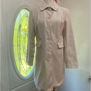 Willi Smith Long Coat Womens Size S Cotton Button Front Made In Hong Kong Lined